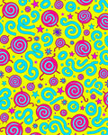Bright Pink Blue Swirl Lollypop Stars Rug