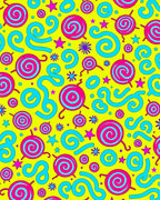 Bright Pink Blue Swirl Lollypop Stars Rug