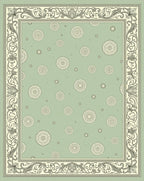 Pale Green Medallion Border Rug