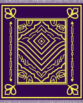 Deep Purple Yellow Geometric Medallion Rug