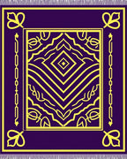 Deep Purple Yellow Geometric Medallion Rug