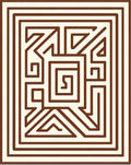 Brown Cream Geometric Maze Rug