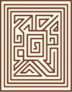 Brown Cream Geometric Maze Rug