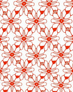 Bold Orange Floral Lattice Rug