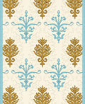 Gilded Aqua Ornamental Scroll Rug
