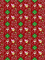 Red Green Gift Box Lucky Clover Rug