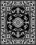 Classic Black White Ornate Medallion Rug
