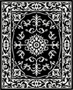 Classic Black White Ornate Medallion Rug