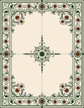 Ornate Crimson Floral Border Medallion Rug