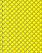 Bright Yellow Diagonal Grid Rug