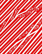 Crimson White Diagonal Branch Stripe Rug