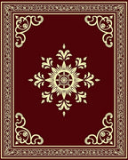Crimson Medallion Golden Border Rug