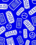 Blue and White Ticket Collage Rug