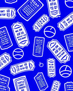Blue and White Ticket Collage Rug