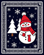 Happy Snowman Winter Snowflake Forest Rug