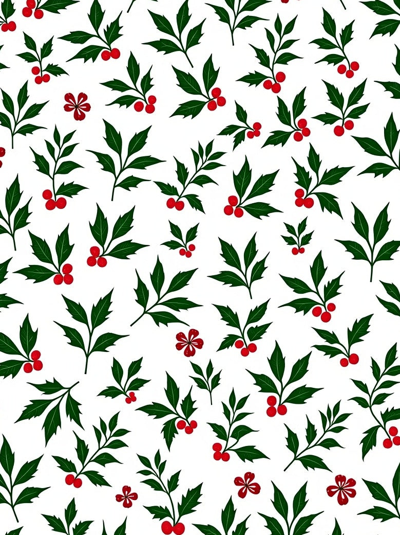 Christmas Holly Berry Branch Repeat Rug