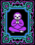 Vibrant Purple Sloth Meditation Frame Rug