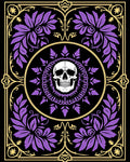 Purple Floral Skull Medallion Rug