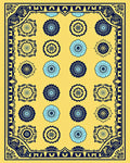 Golden Yellow Floral Medallion Rug