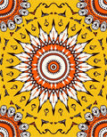 Vibrant Sunburst Medallion Orange White Rug