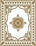 Gold Floral Medallion Ornate Border Rug