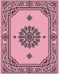 Pink Floral Medallion Bordered Rug