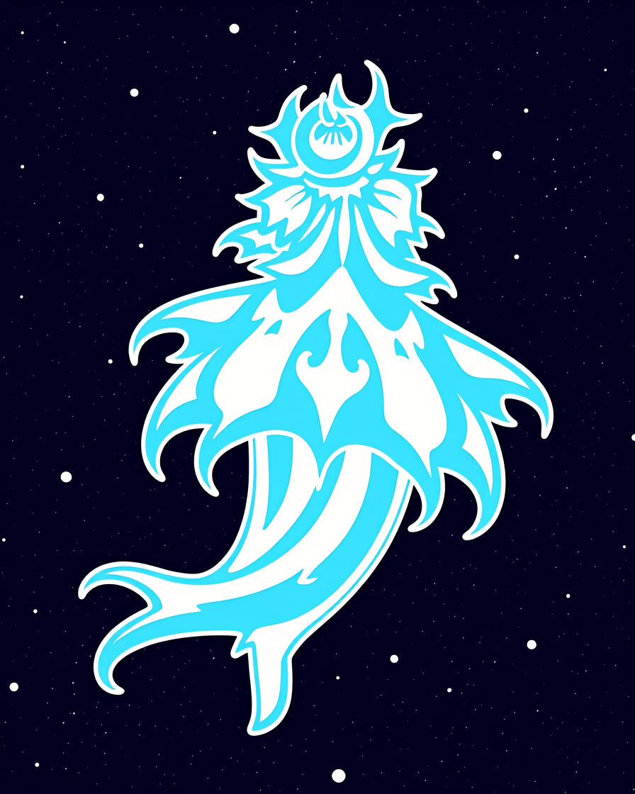 Celestial Blue Starry Night Creature Rug