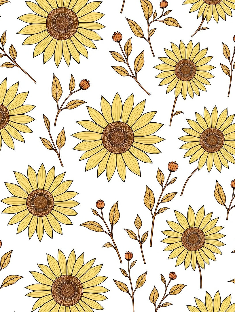 Golden Yellow Sunflowers and Leaves Rug
