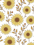 Golden Yellow Sunflowers and Leaves Rug