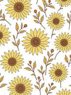 Golden Yellow Sunflowers and Leaves Rug