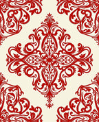 Crimson Baroque Flourish Scroll Rug