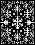 Winter White Snowflake Border Rug