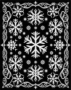 Winter White Snowflake Border Rug