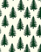 Dark Green Christmas Trees Repeating Design Rug