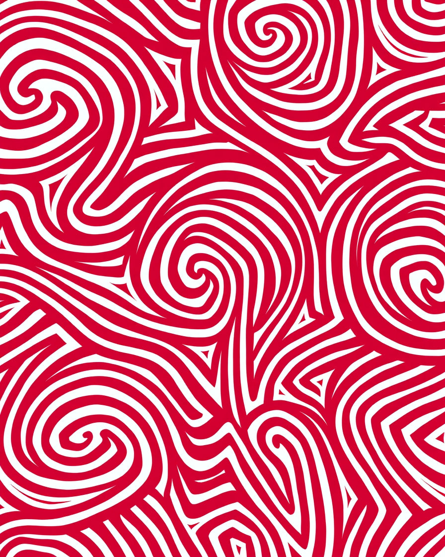 Crimson Curve Abstract Rug