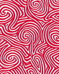 Crimson Curve Abstract Rug