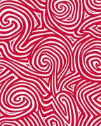 Crimson Curve Abstract Rug