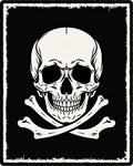 Black White Skull Crossbones Emblem Rug