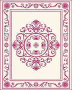 Ornate Ruby Vine Medallion Rug
