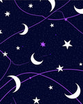 Cosmic Night Sky Crescent Moons Stars Rug