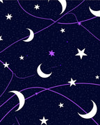 Cosmic Night Sky Crescent Moons Stars Rug