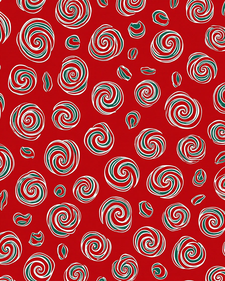 Red Swirled Peppermint Candy Rug