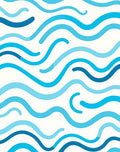 Ocean Blue Wavy Stripe Rug