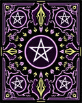 Mystic Purple White Pentagram Border Rug