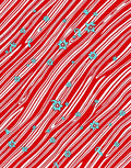 Red White Swirl Starburst Streamer Rug