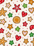 Festive Gingerbread Star Heart Collection Rug
