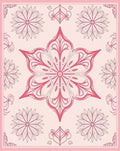 Coral Pink Floral Mandala Rug