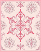 Coral Pink Floral Mandala Rug