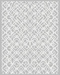 White Interlocking Lattice Over Gray Background Rug