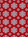 Crimson Red Snowflake Scatter Rug